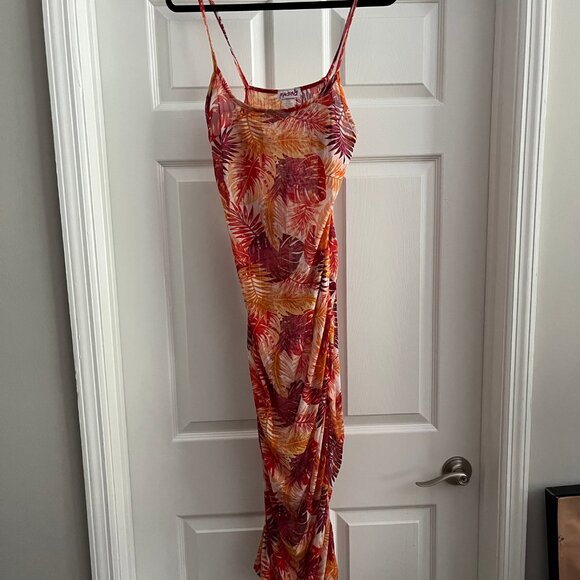 Plus Size Summer Vacation Floral Swim Dress Cover Up - Picture 3 of 3